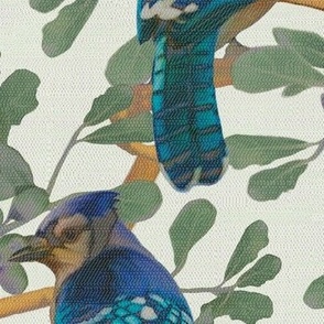 Blue Bird Throw Blanket - Blue Jay Bird by sevas - Nature Wings Feathers Blue White Winter buy Forest Throw Blanket with Spoonflower Fabric